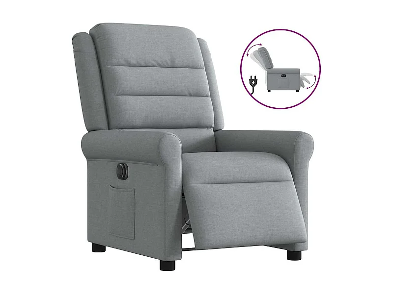 Fauteuil inclinable électrique Gris clair Tissu