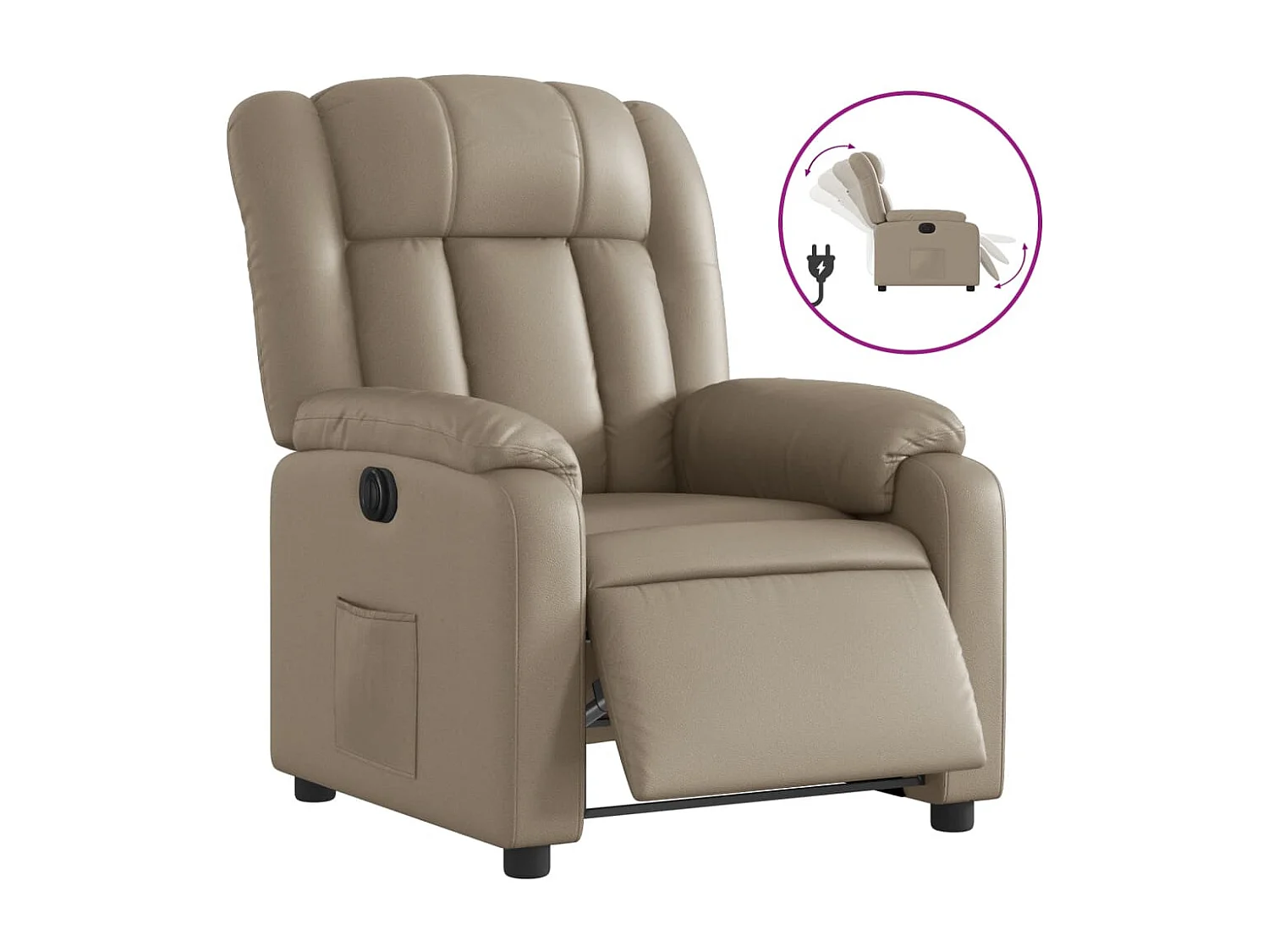 Fauteuil inclinable électrique Cappuccino Similicuir