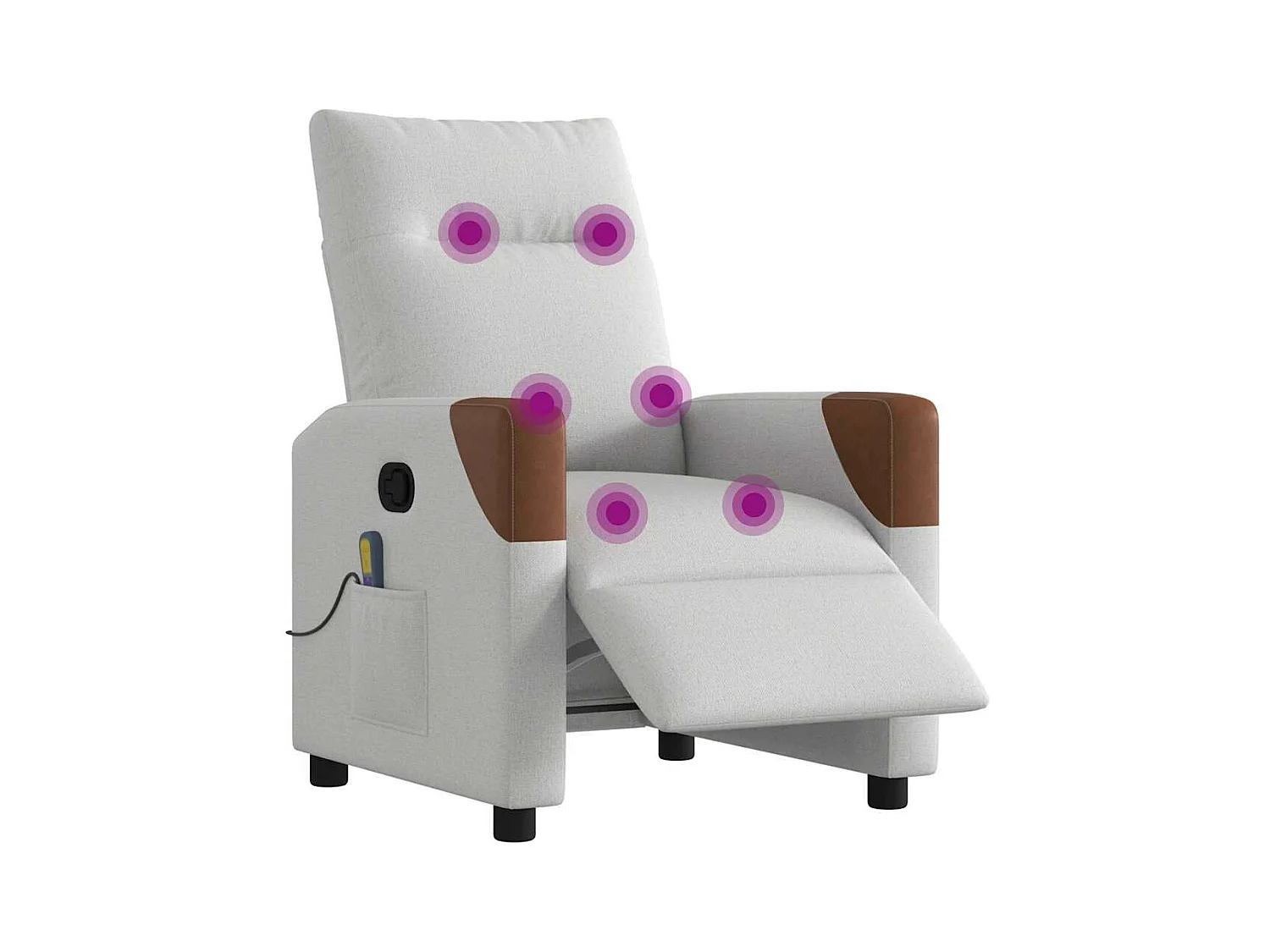 Fauteuil de massage inclinable électrique gris nuage tissu