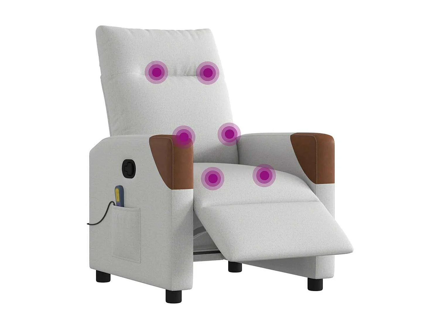 Fauteuil de massage inclinable électrique gris nuage tissu