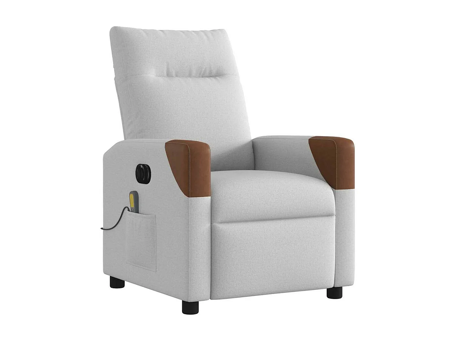 Fauteuil de massage inclinable électrique gris nuage tissu