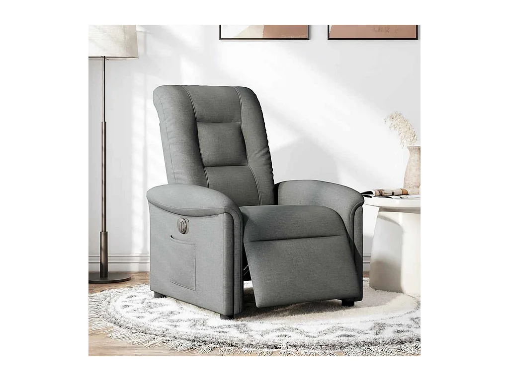 Fauteuil inclinable électrique Gris foncé Tissu