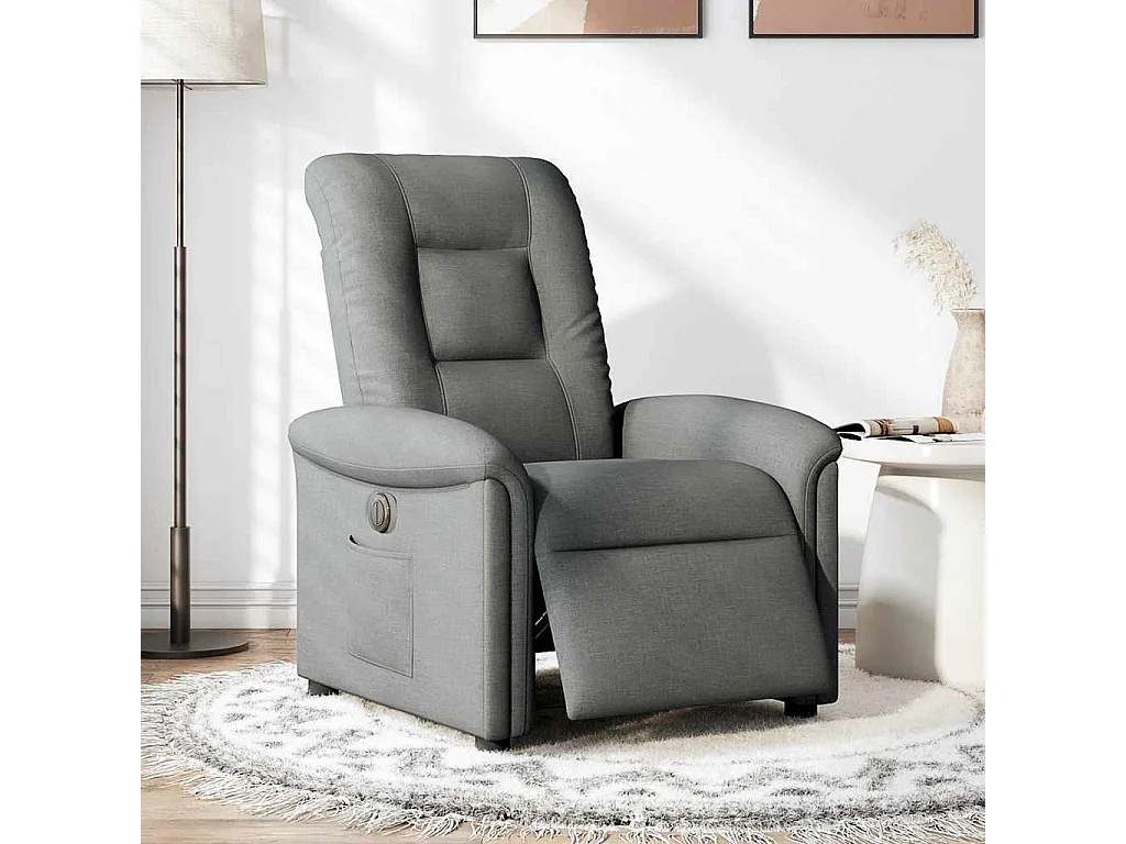 Fauteuil inclinable électrique Gris foncé Tissu