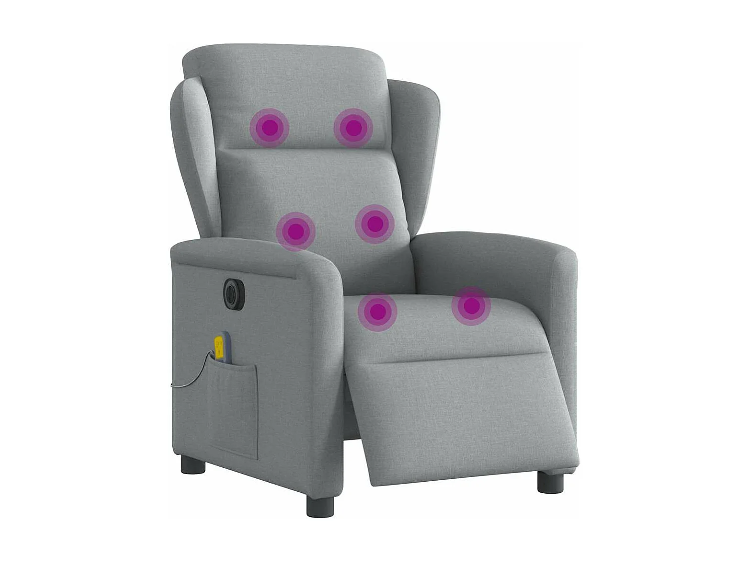 Fauteuil de massage inclinable électrique gris clair tissu