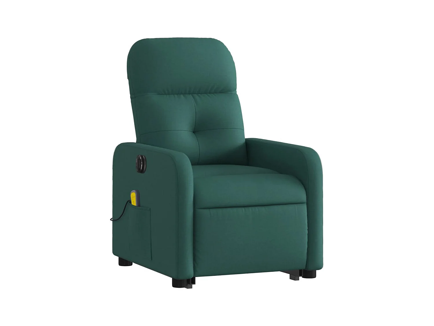 Fauteuil inclinable de massage électrique Vert foncé Tissu