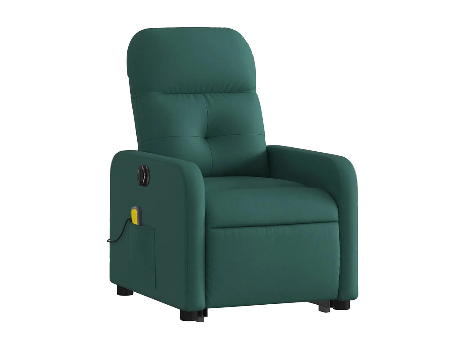 Fauteuil inclinable de massage électrique Vert foncé Tissu