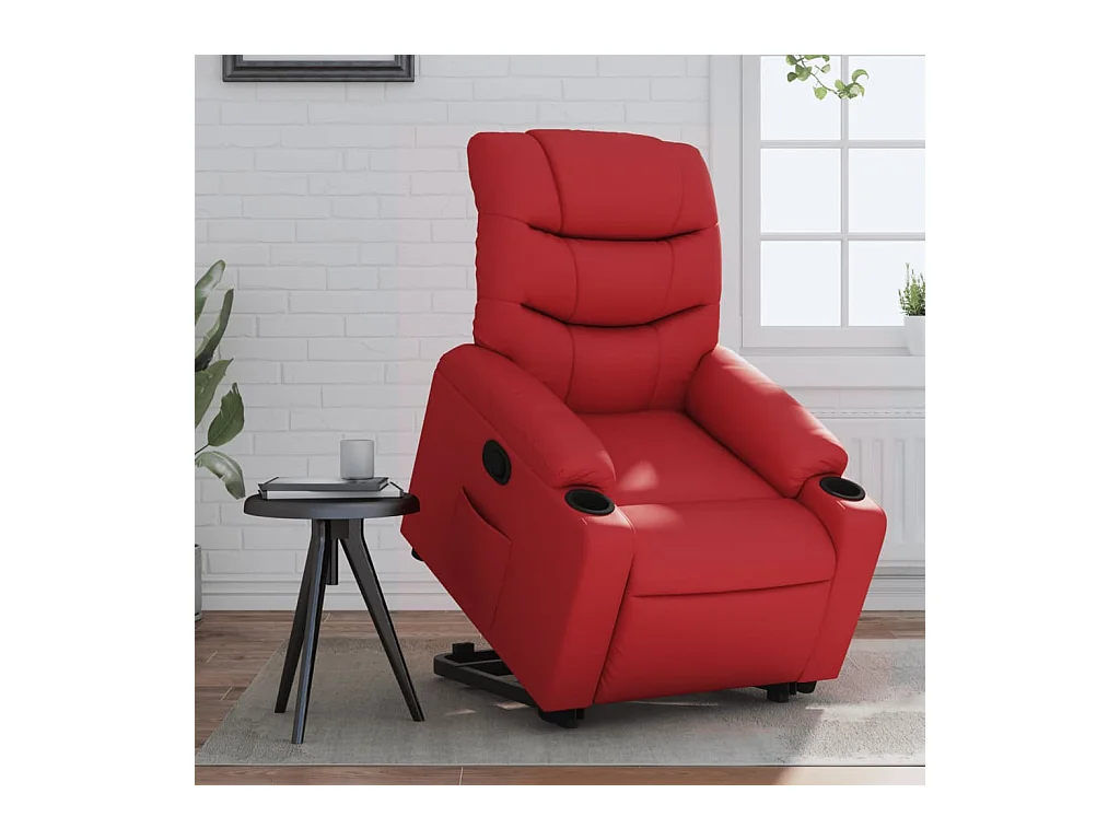 Fauteuil inclinable électrique rouge similicuir