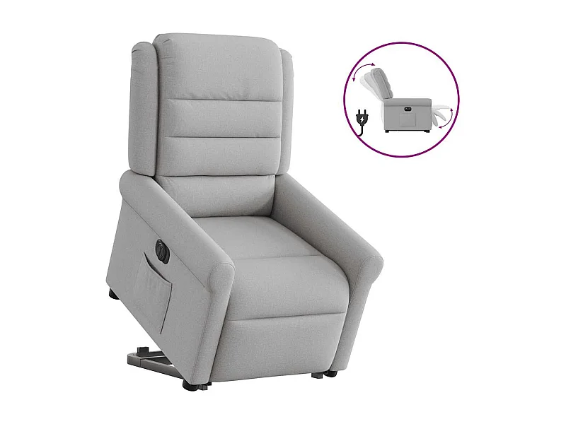 Fauteuil inclinable électrique gris nuage tissu