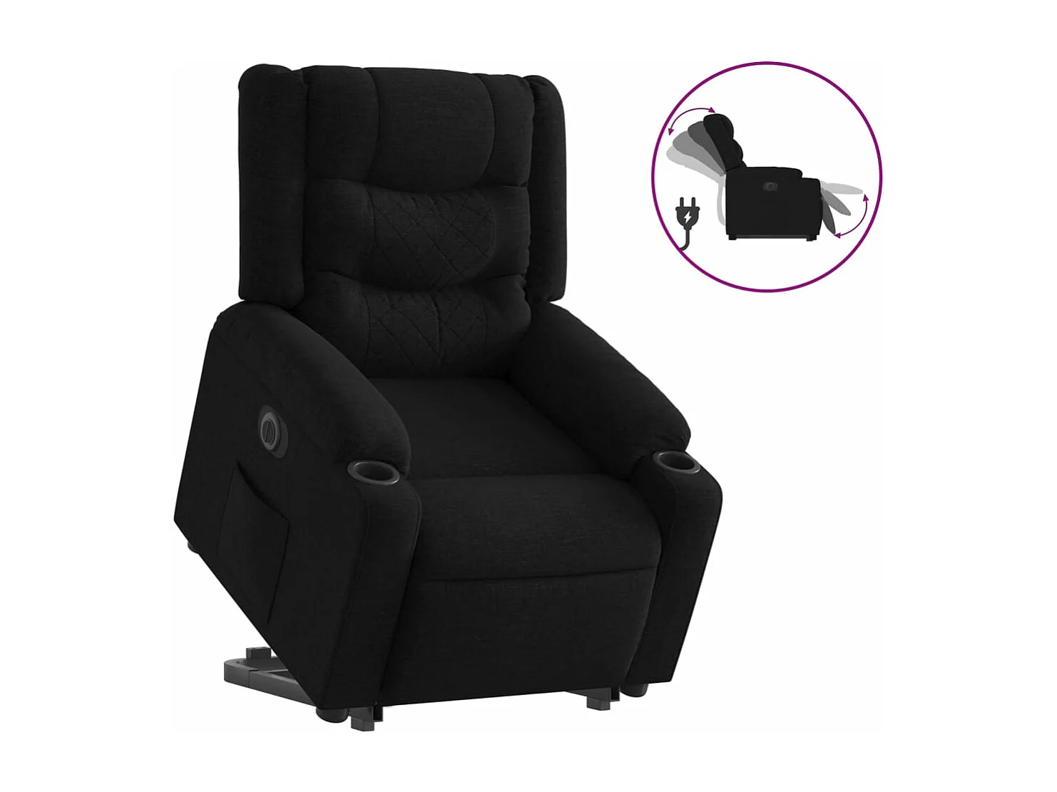 Fauteuil inclinable électrique noir tissu