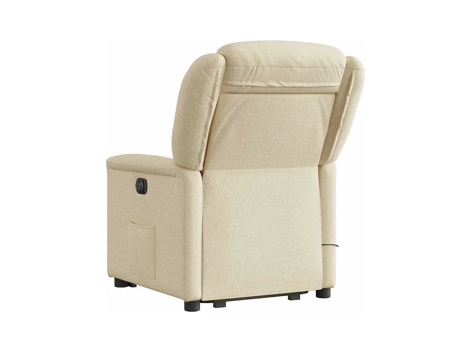 Poltrona reclinabile per massaggio elettrico in tessuto color crema