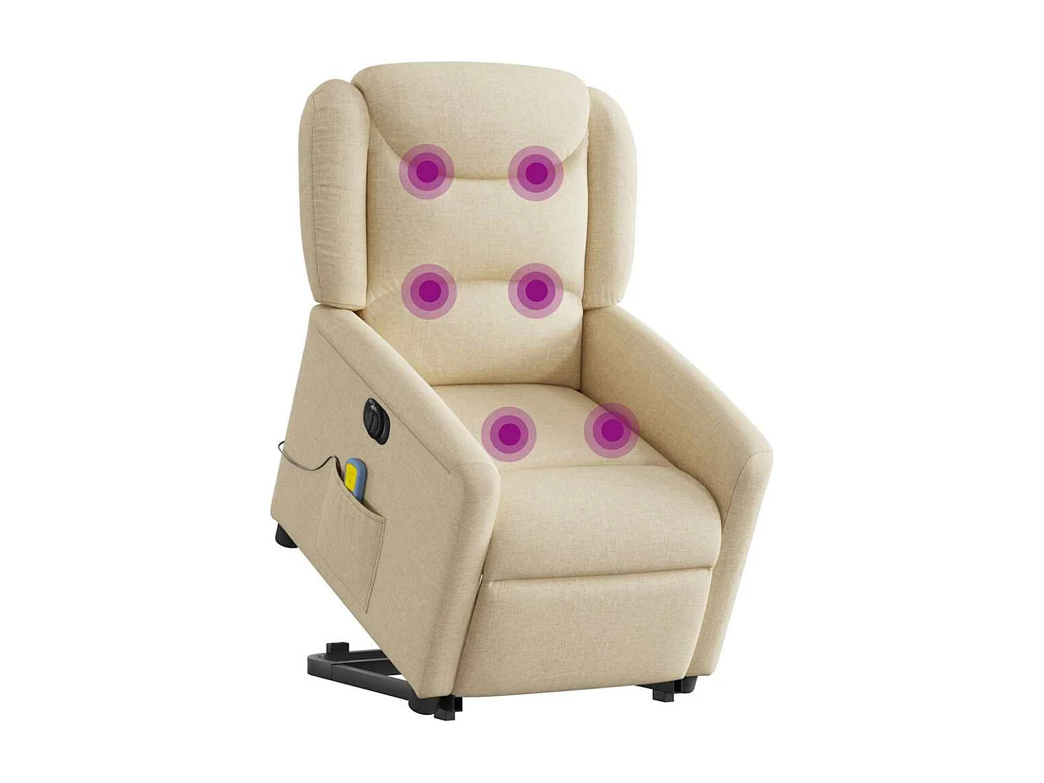 Fauteuil inclinable de massage électrique Crème Tissu