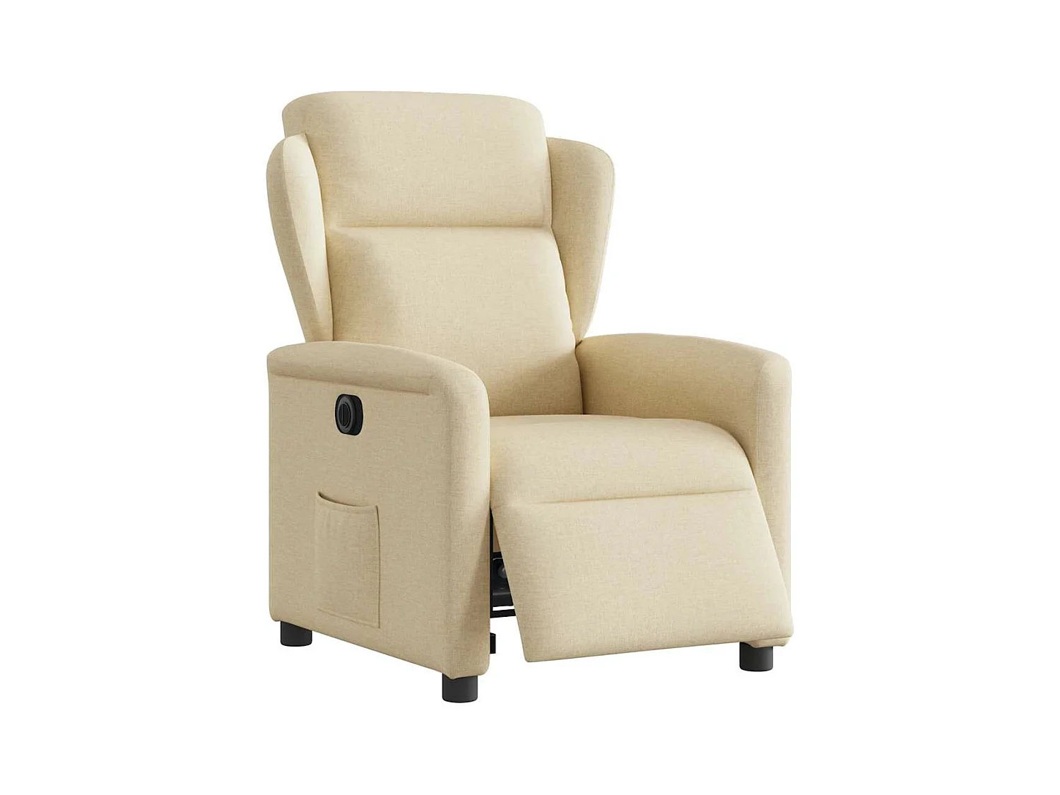 Poltrona reclinabile elettrica in tessuto crema