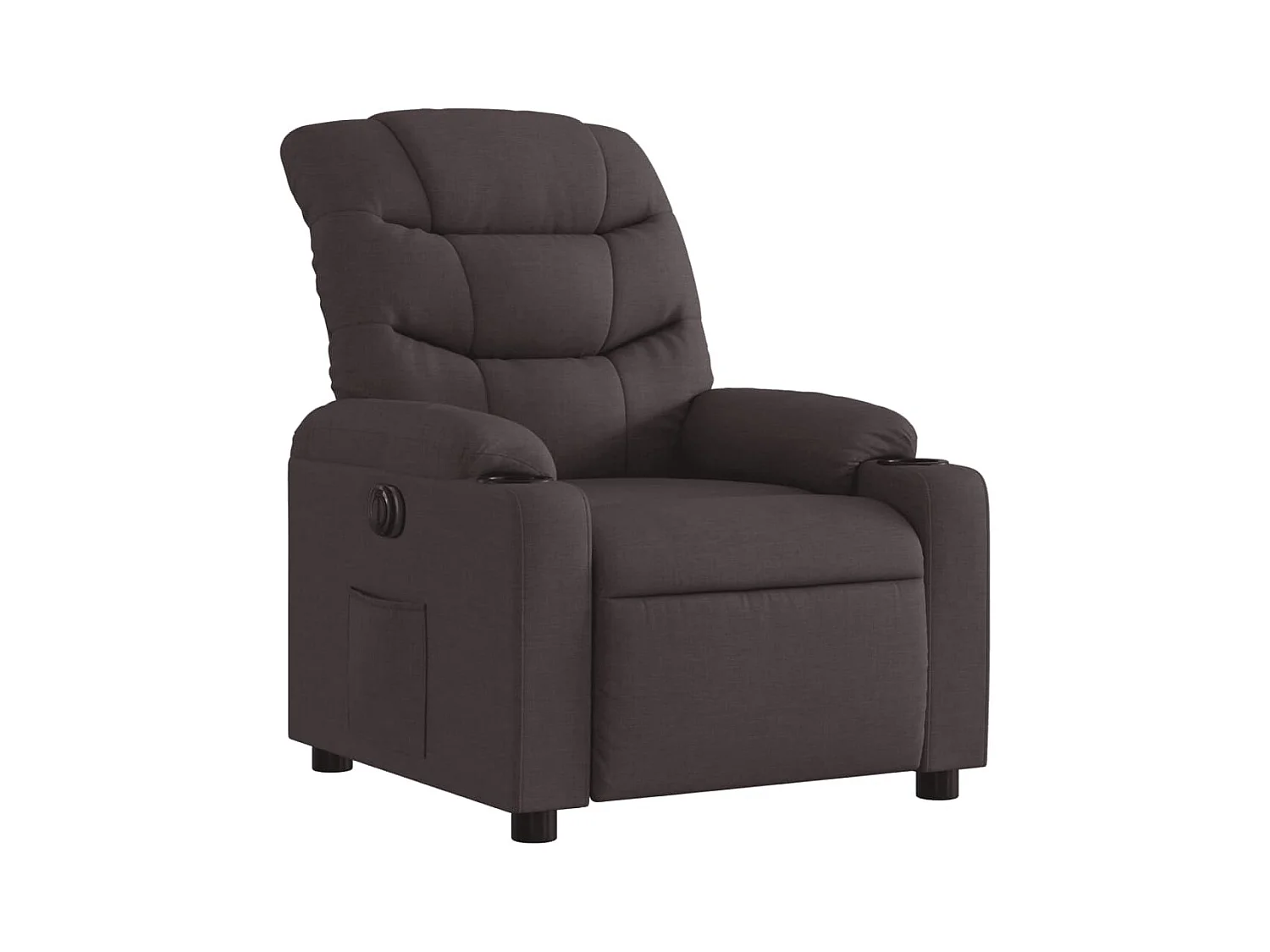 Fauteuil inclinable électrique Marron foncé Tissu
