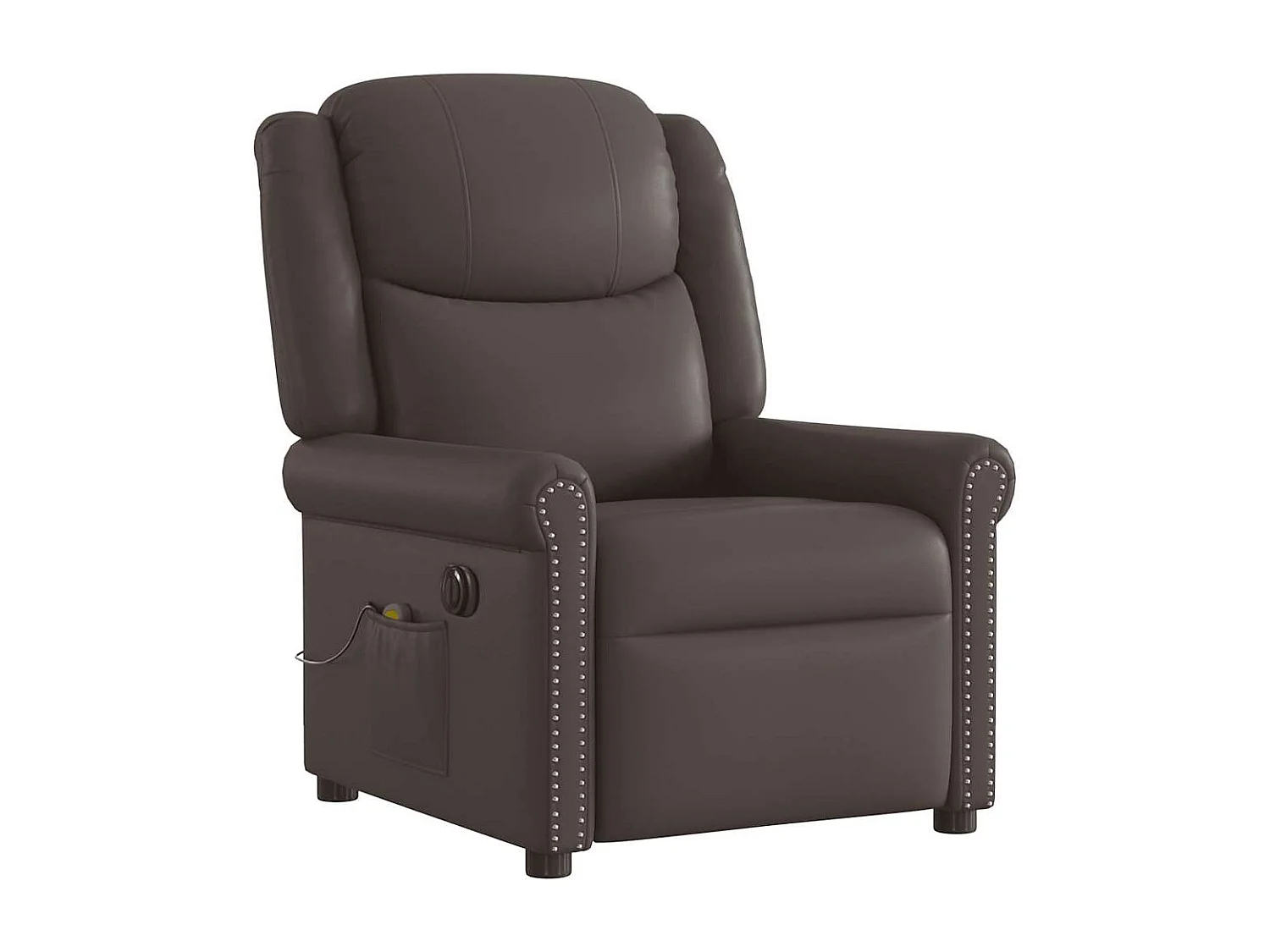 Fauteuil de massage inclinable électrique marron brillant