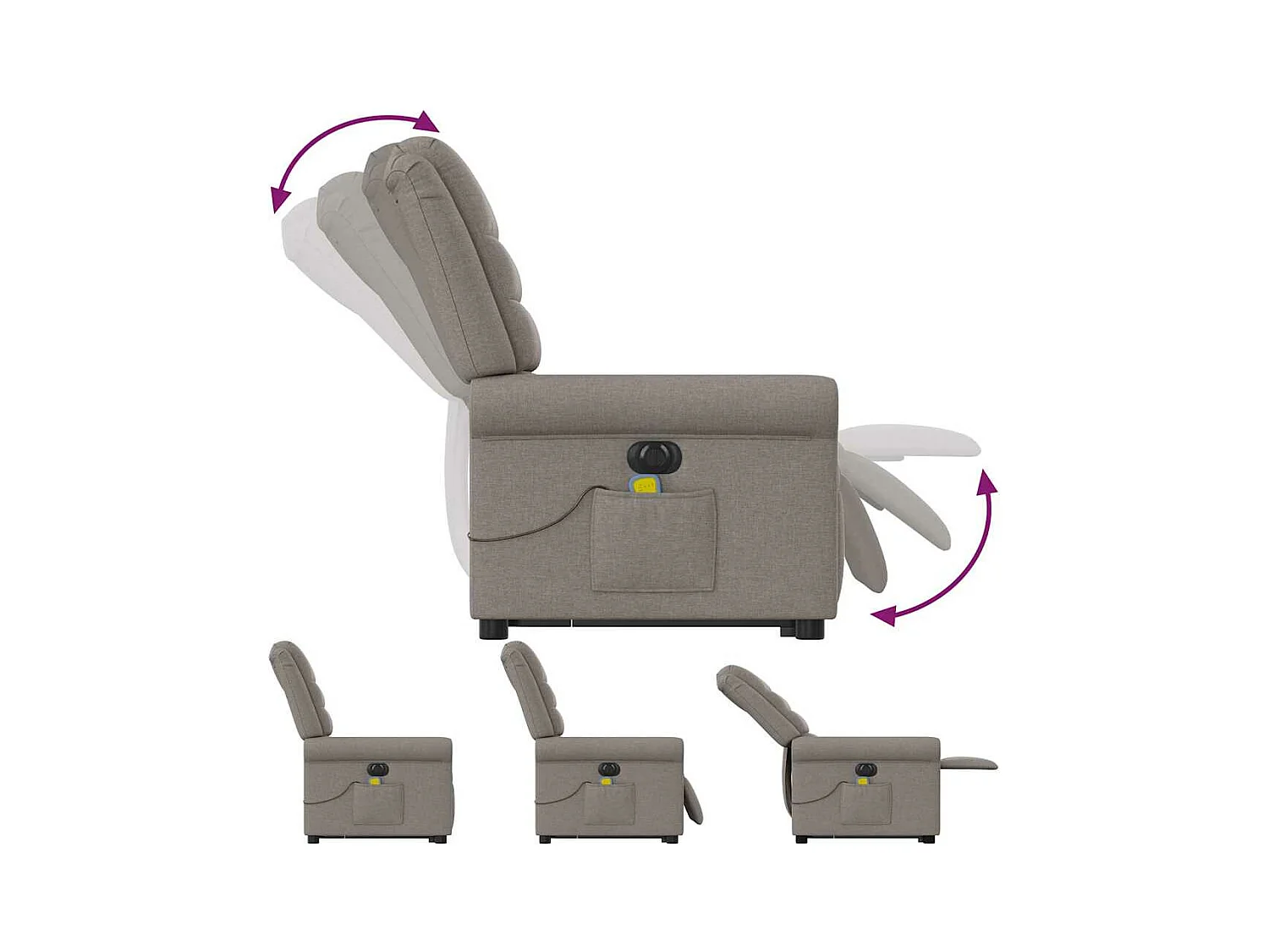 Poltrona massaggiante elettrica in tessuto talpa