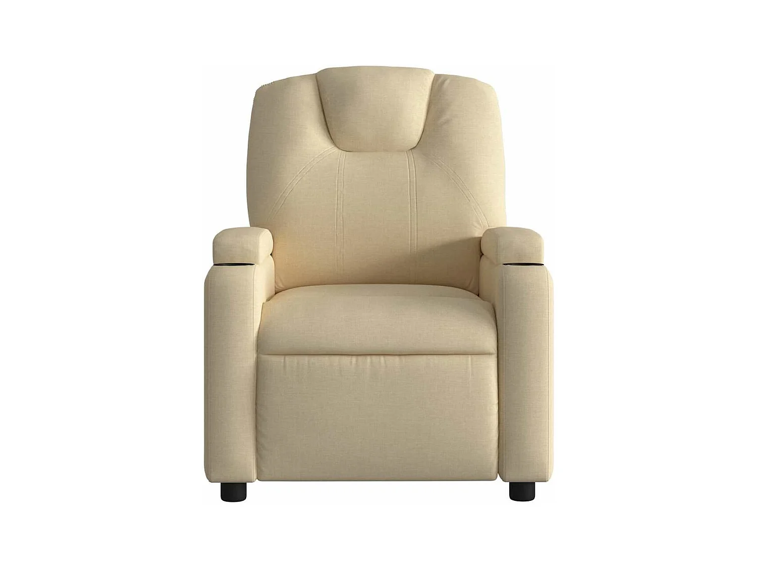 Fauteuil inclinable de massage électrique crème tissu