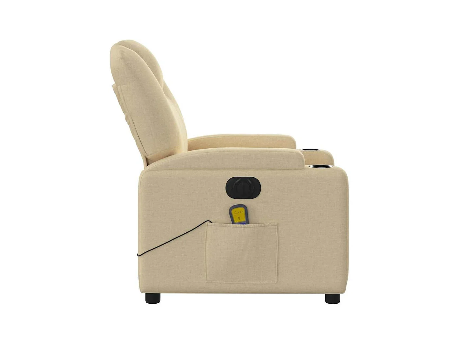 Elektrischer Massagesessel mit cremefarbenem Stoff