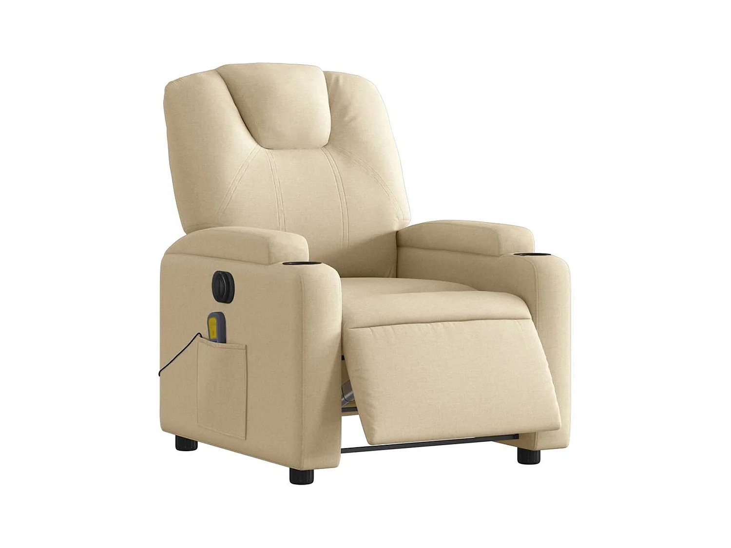 Elektrischer Massagesessel mit cremefarbenem Stoff