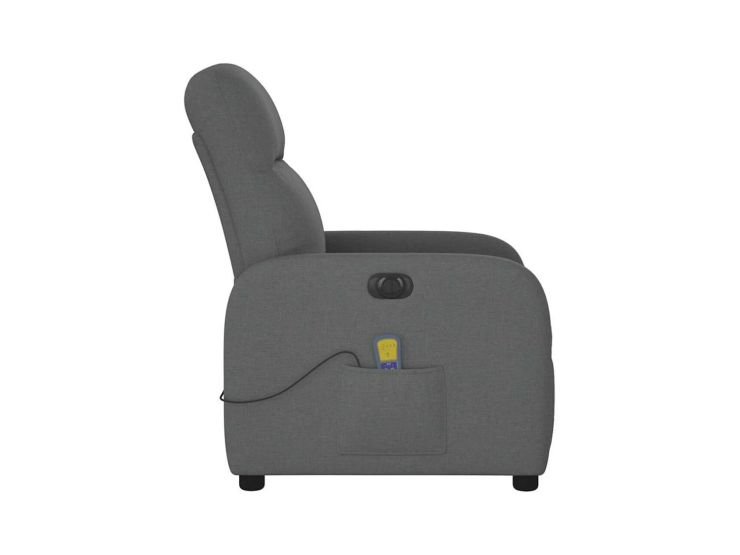Fauteuil inclinable de massage électrique gris foncé tissu