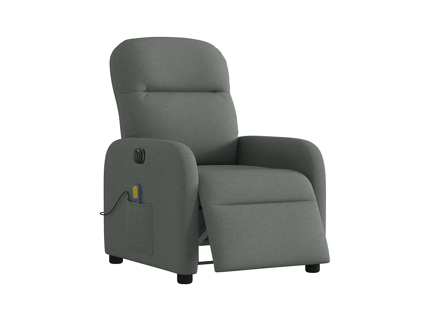 Fauteuil inclinable de massage électrique gris foncé tissu