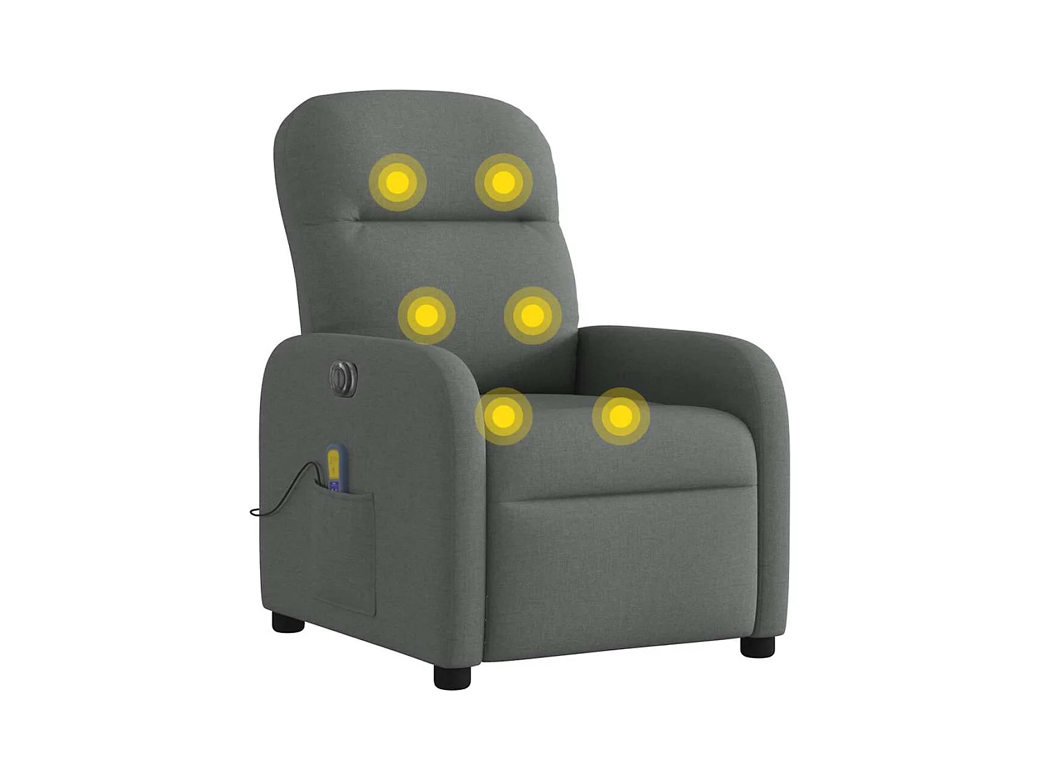 Fauteuil inclinable de massage électrique gris foncé tissu