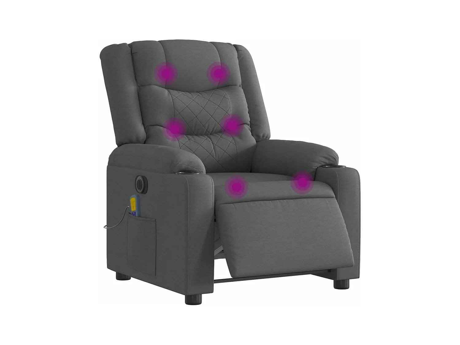 Fauteuil inclinable de massage électrique gris foncé tissu
