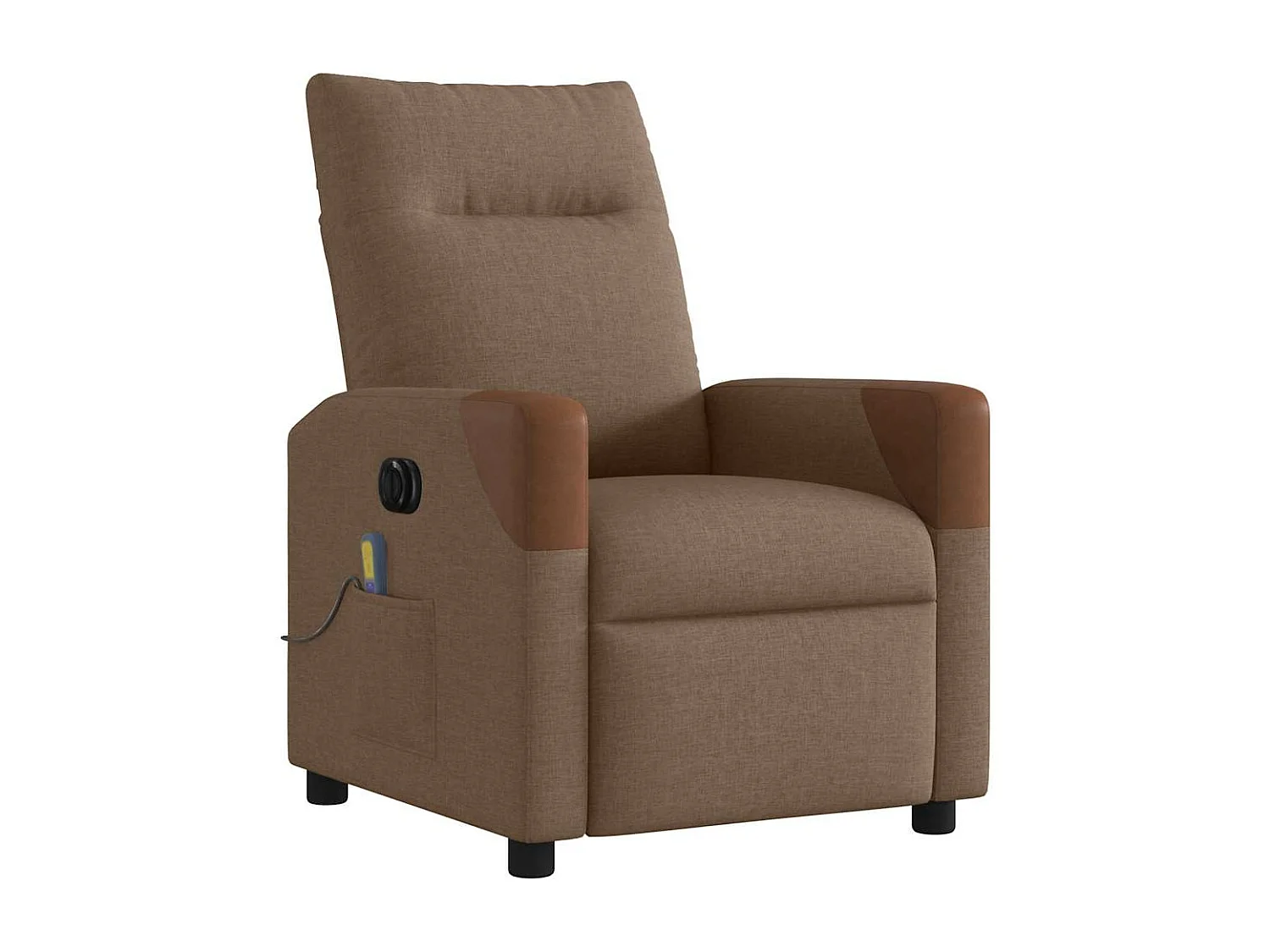 Fauteuil inclinable de massage électrique marron tissu
