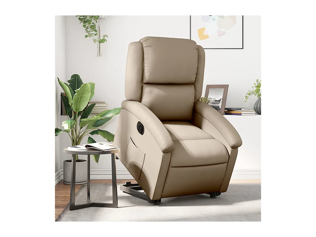Fauteuil inclinable électrique cappuccino similicuir