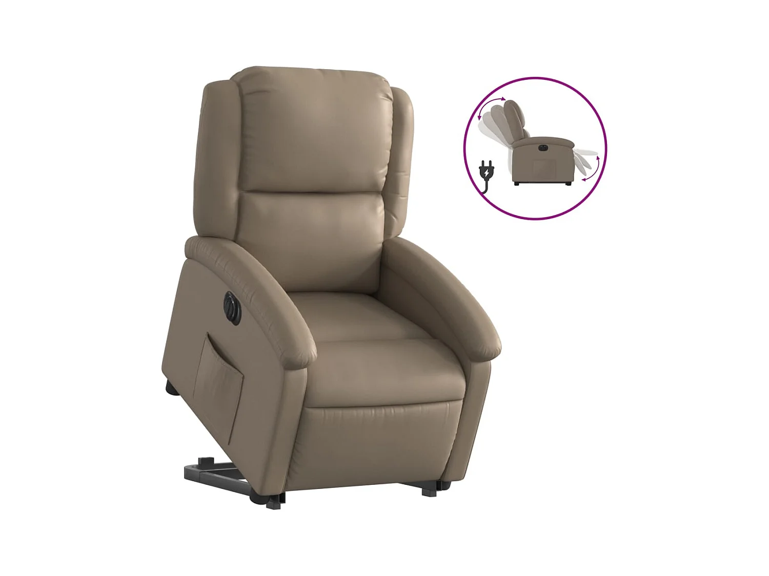 Fauteuil inclinable électrique cappuccino similicuir