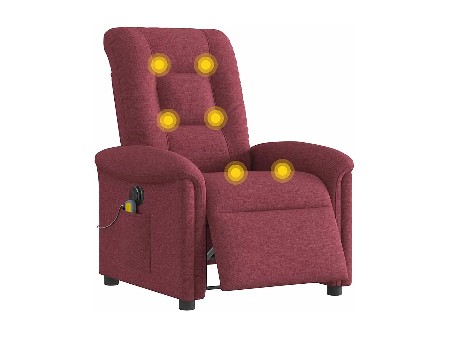 Fauteuil de massage inclinable électrique Rouge bordeaux Tissu