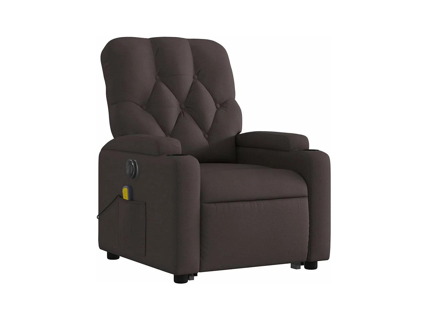 Fauteuil inclinable de massage électrique Marron foncé Tissu