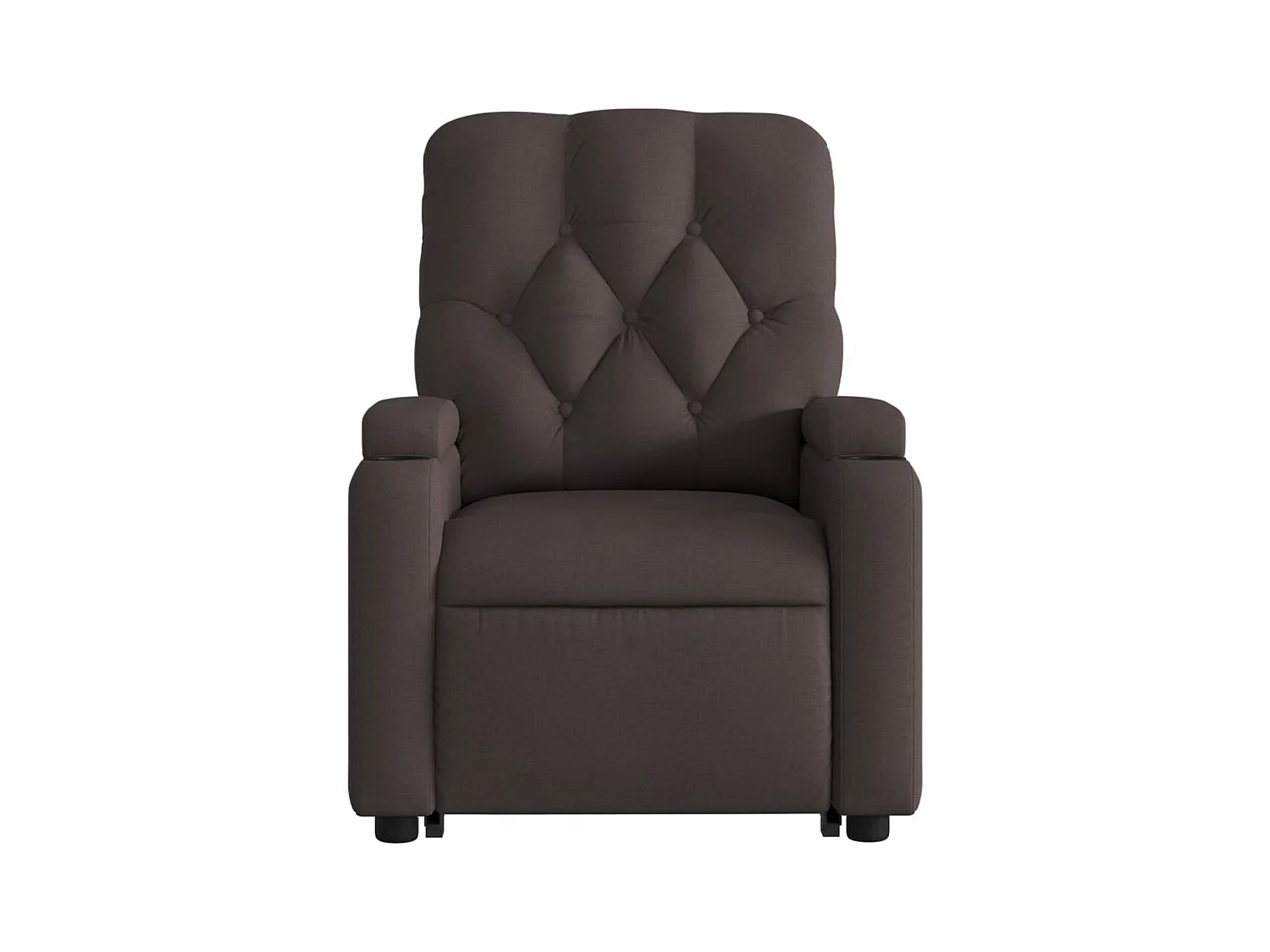 Fauteuil inclinable de massage électrique Marron foncé Tissu