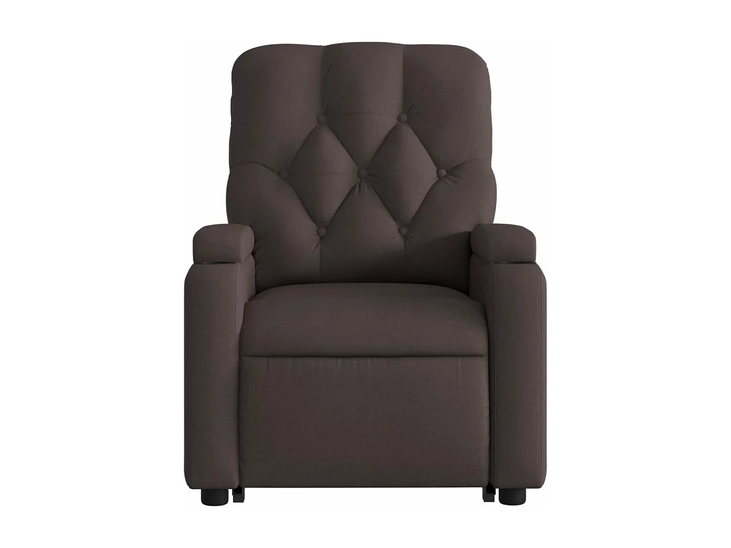 Fauteuil inclinable de massage électrique Marron foncé Tissu