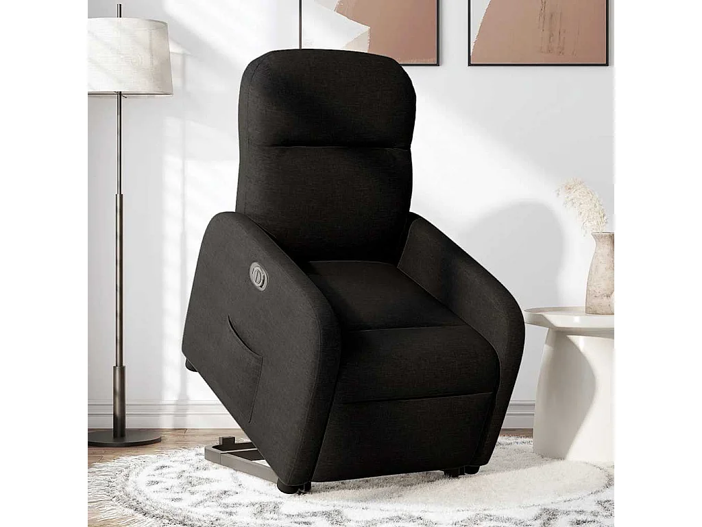 Fauteuil inclinable électrique noir tissu