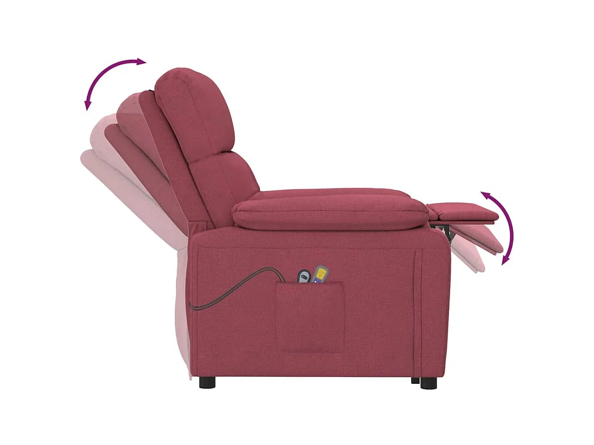 Fauteuil électrique de massage Bordeaux Tissu