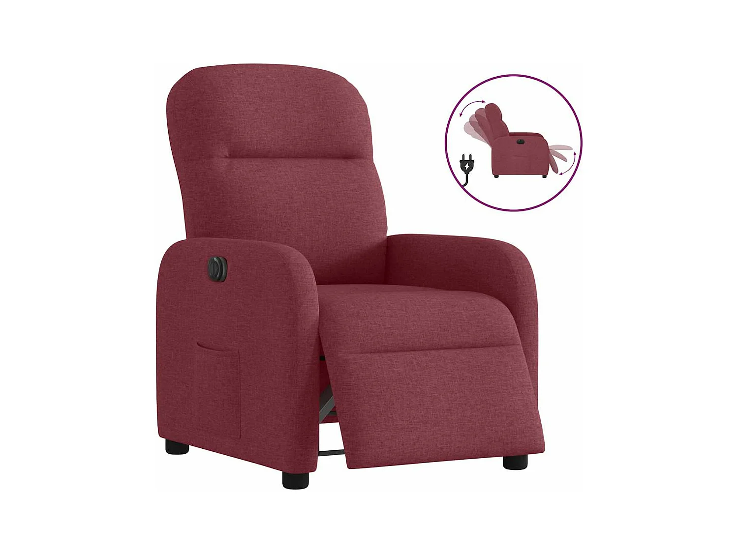 Fauteuil inclinable électrique Rouge bordeaux Tissu