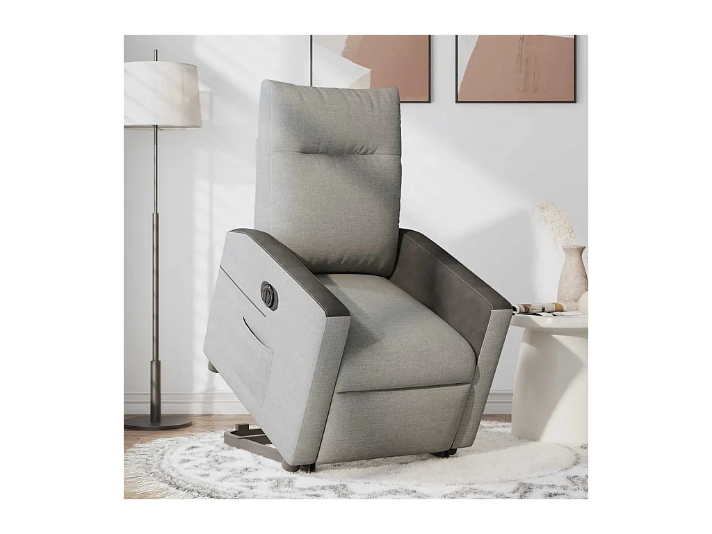 Fauteuil inclinable électrique gris nuage tissu