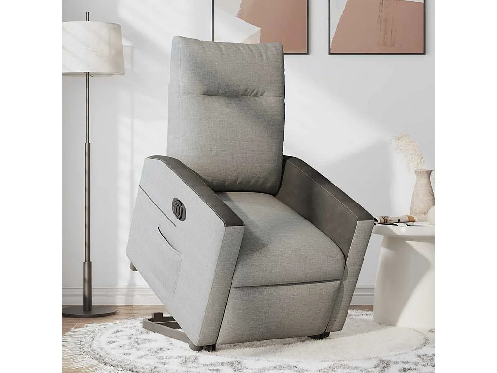 Fauteuil inclinable électrique gris nuage tissu