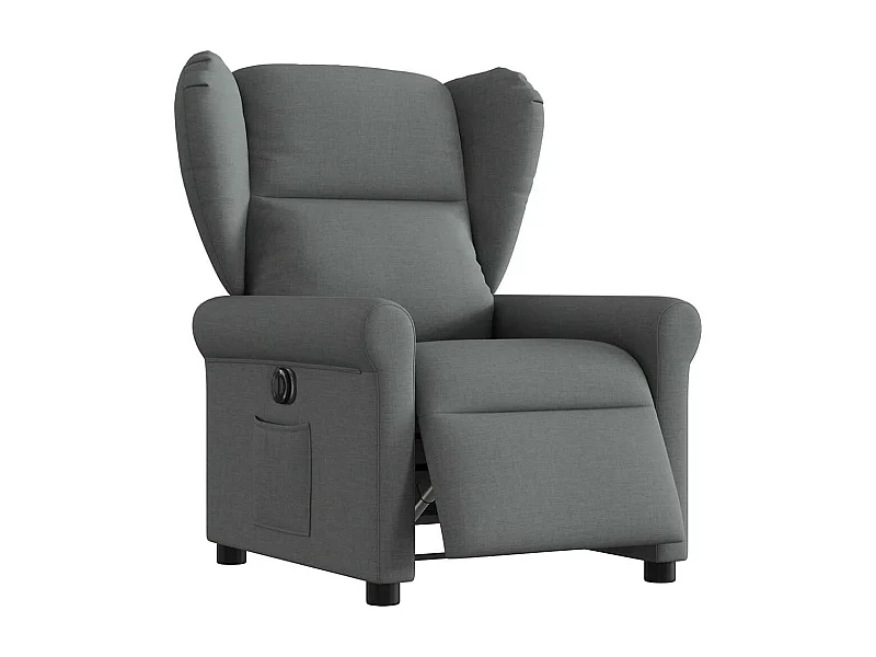 Sillón reclinable eléctrico Tejido gris oscuro