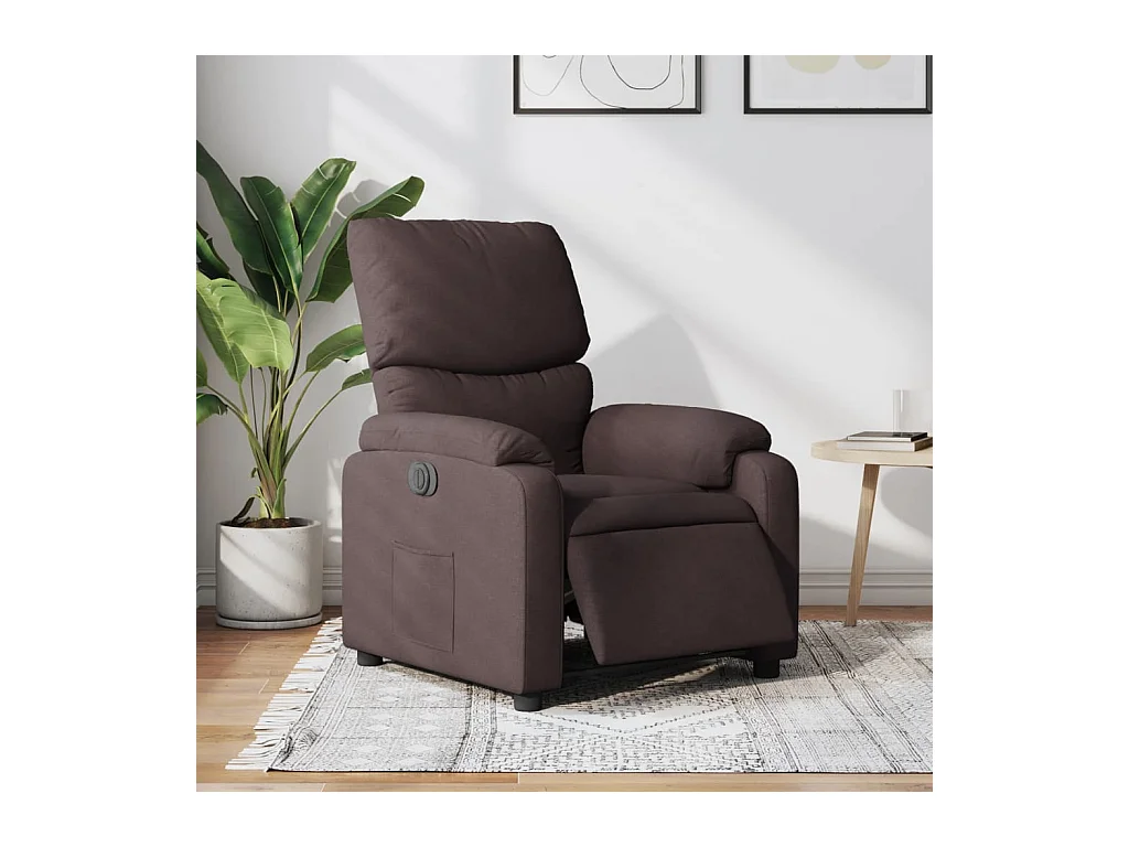 Fauteuil inclinable électrique Marron foncé Tissu