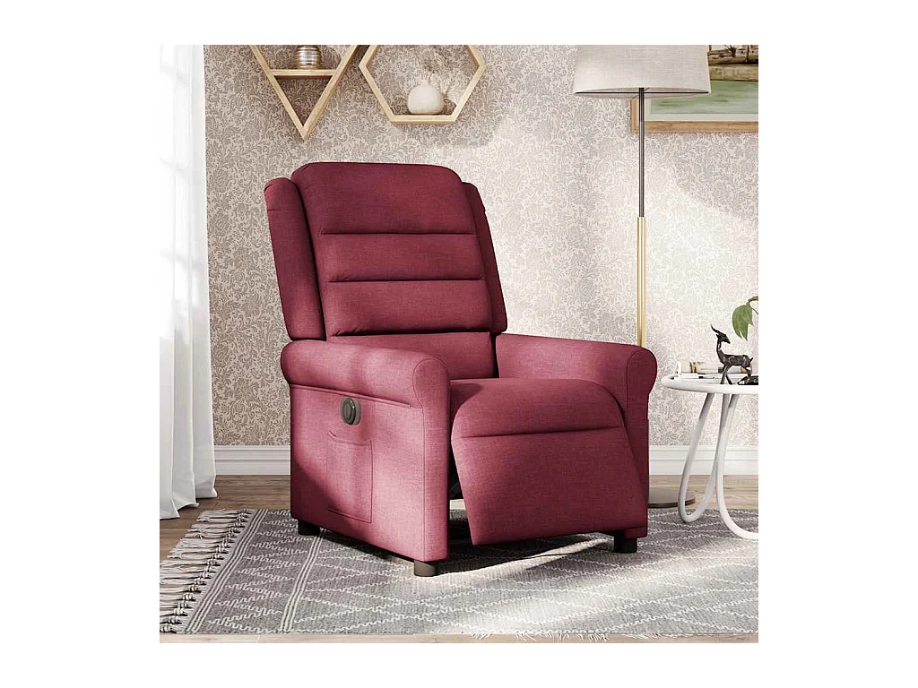 Poltrona reclinabile elettrica Tessuto rosso bordeaux