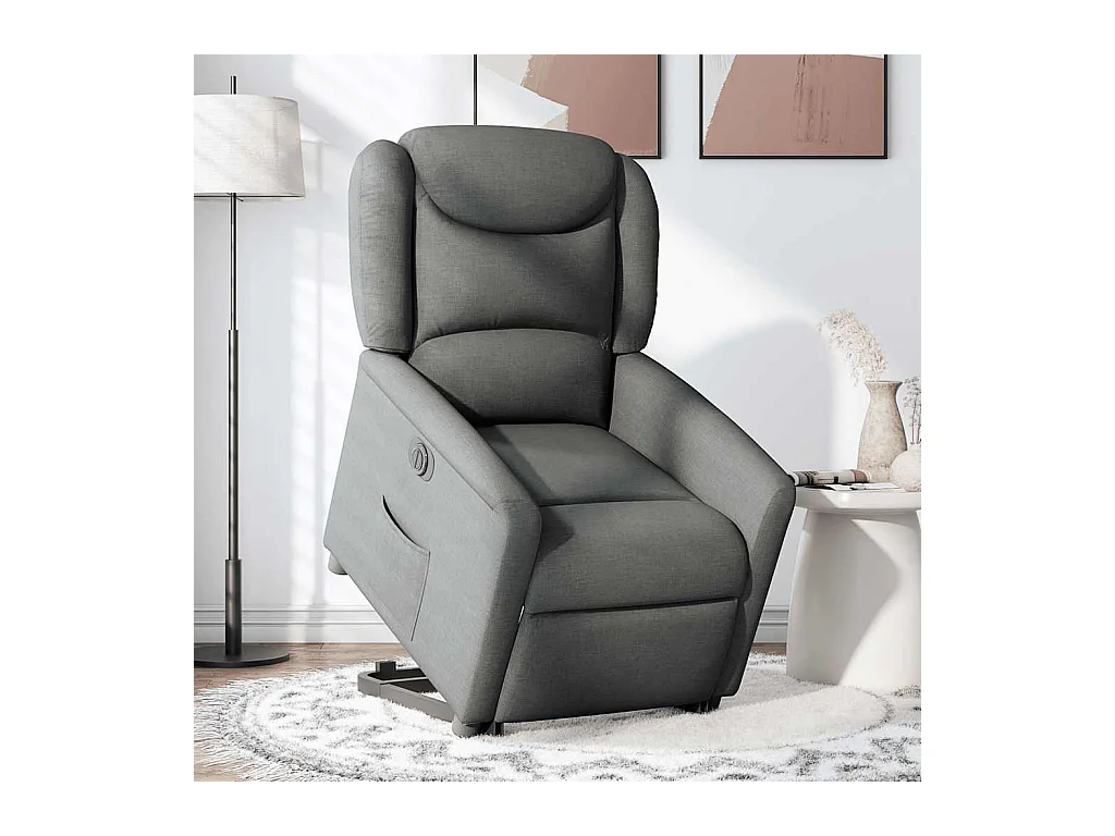 Fauteuil inclinable électrique gris foncé tissu