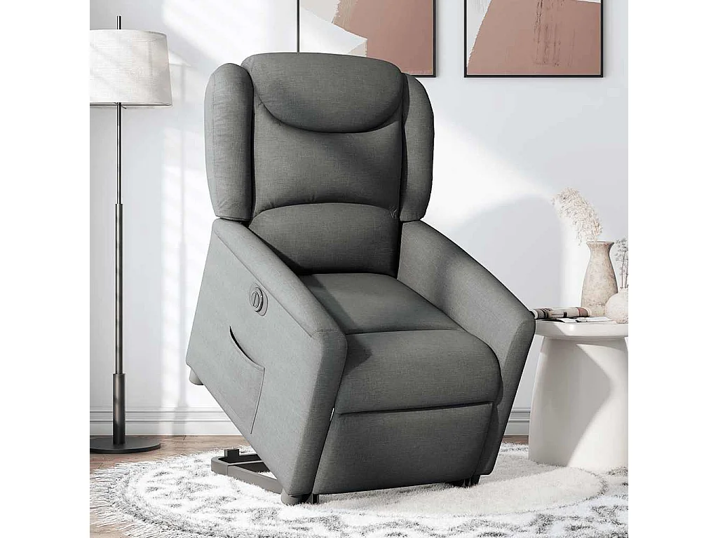 Fauteuil inclinable électrique gris foncé tissu