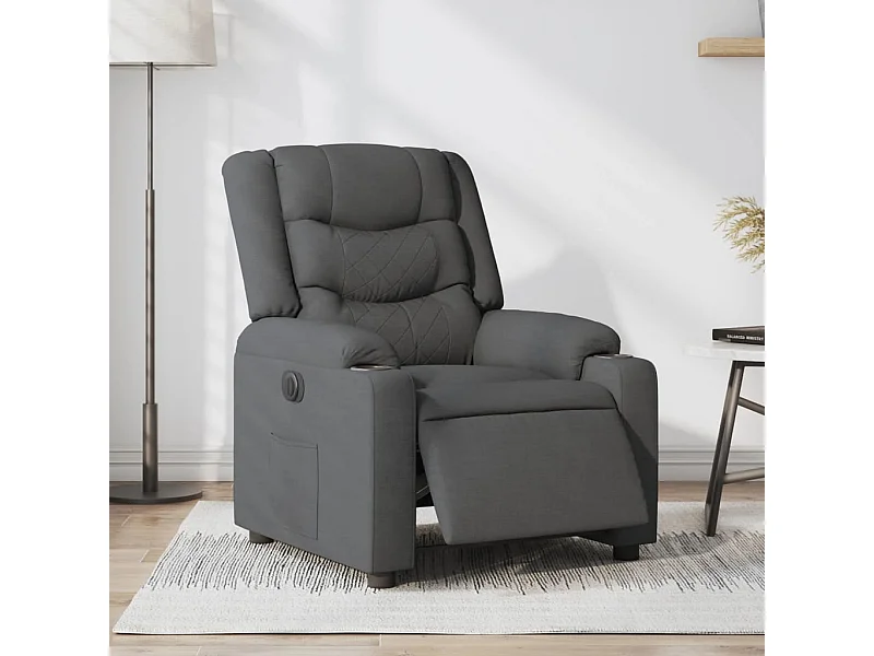 Fauteuil inclinable électrique Gris foncé Tissu