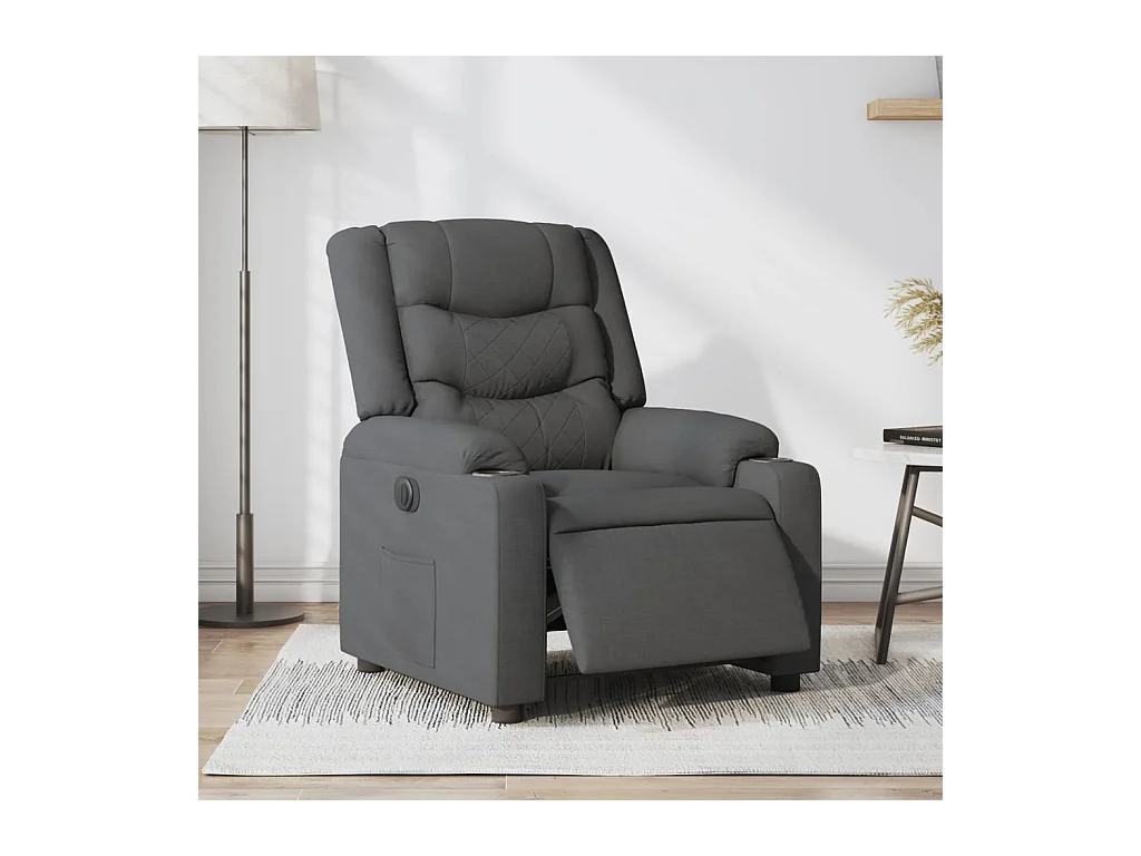 Fauteuil inclinable électrique Gris foncé Tissu