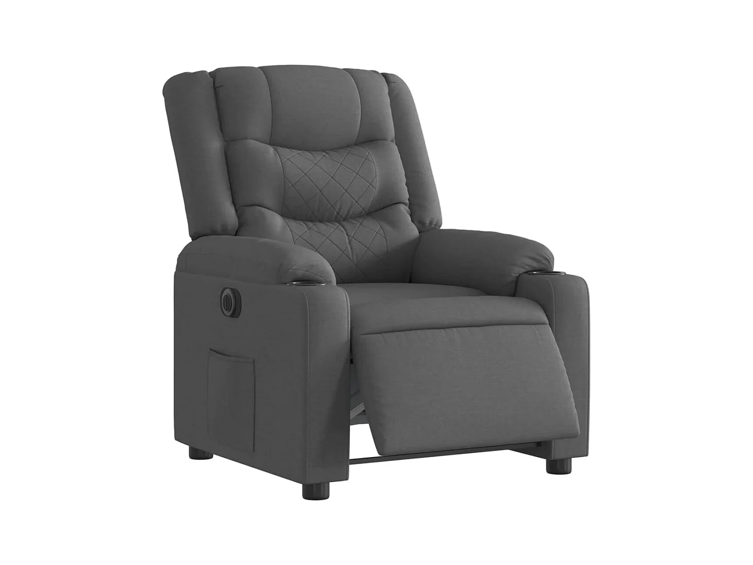 Fauteuil inclinable électrique Gris foncé Tissu