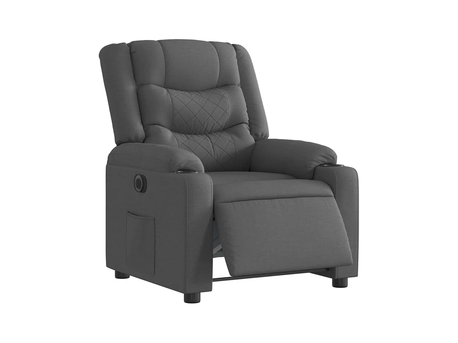 Fauteuil inclinable électrique Gris foncé Tissu
