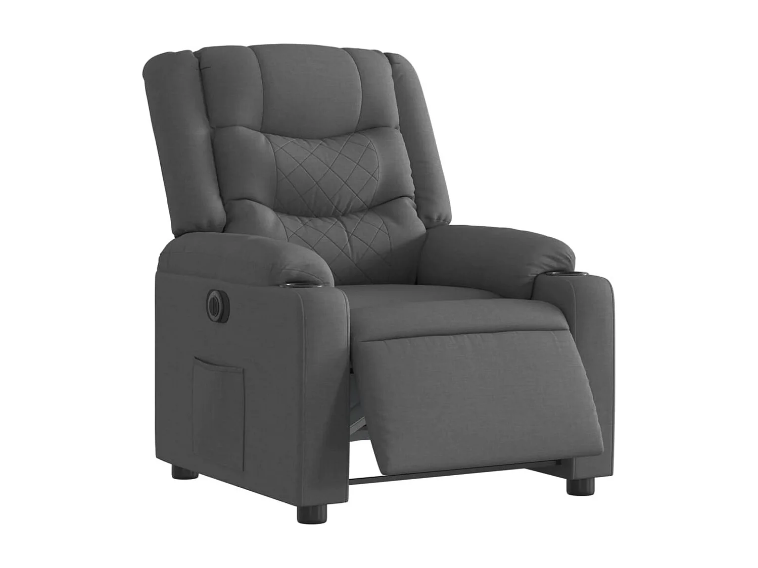 Fauteuil inclinable électrique Gris foncé Tissu