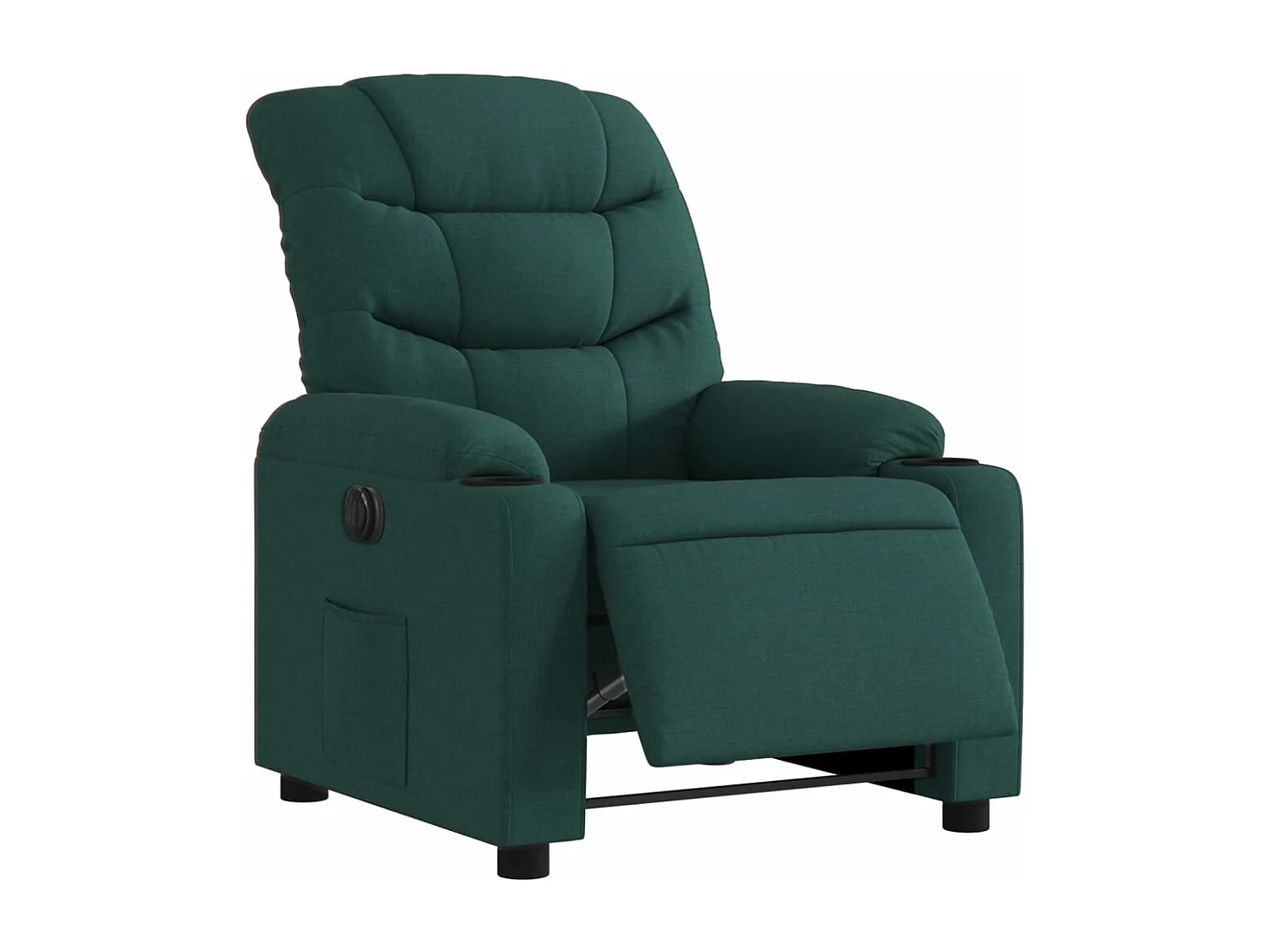 Fauteuil inclinable électrique Vert foncé Tissu
