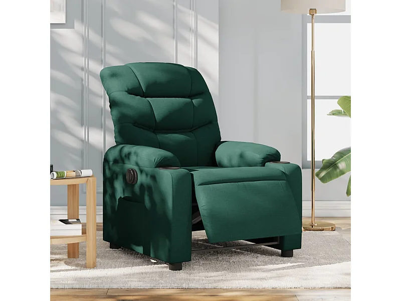Fauteuil inclinable électrique Vert foncé Tissu